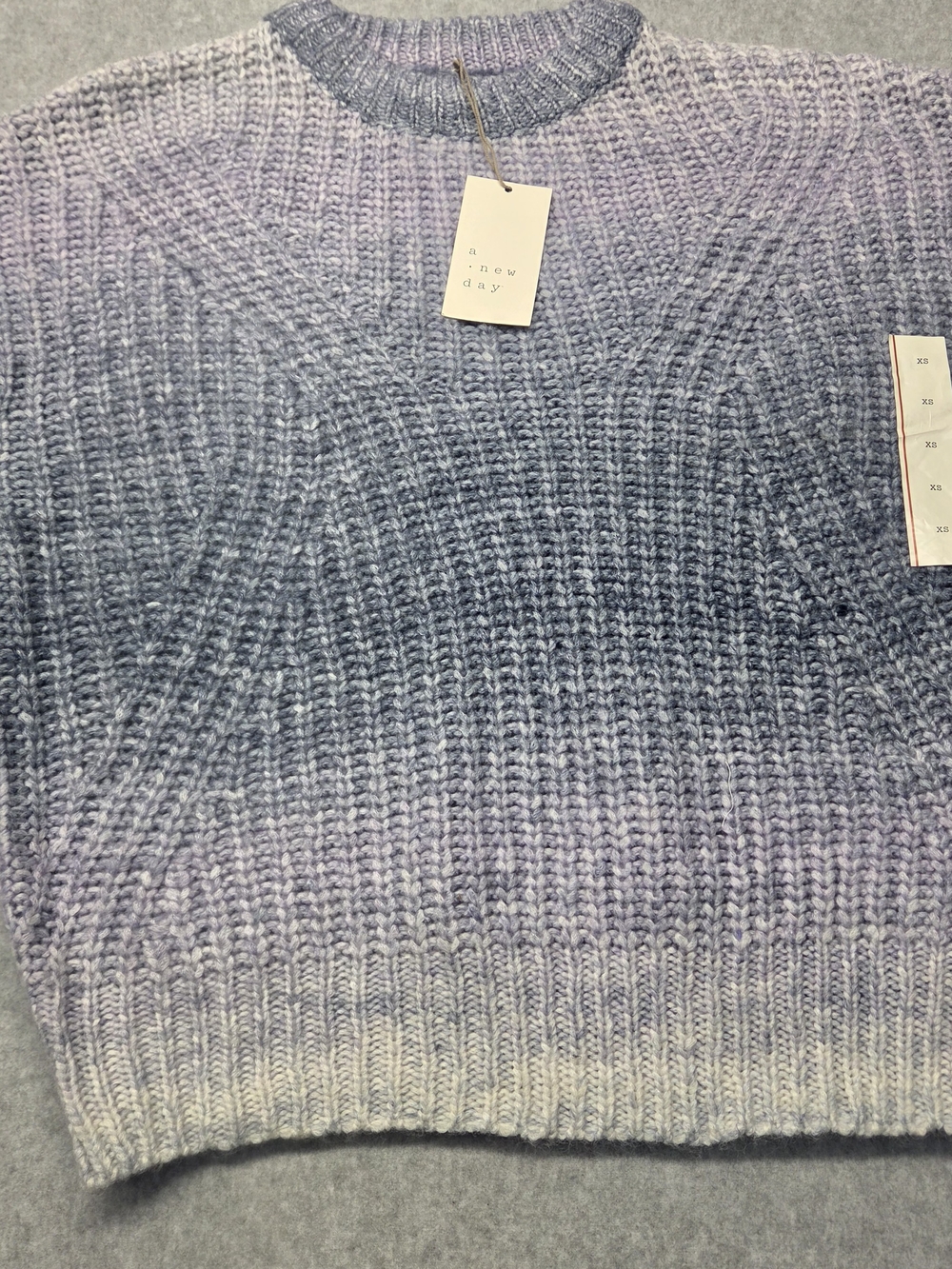 0372 a new day Lavender Ombre Crewneck Sweater Size Xs - Picture 3 of 13